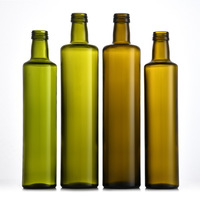 Bouteilles d'huile d'olive en verre vert de style Marasca de qualité supérieure, emballage en vrac, 250 ml, 500 ml, 750 ml, 1000 ml, formes carrées et rondes