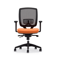 Silla de Oficina Ergonómica Giratoria con Respaldo Medio y Reposabrazos Ajustables, Silla de Escritorio para Computadora con Estándar de Seguridad