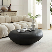 Ensemble de tables basses en FRP pour hôtel et villa, design créatif, moderne et simple, pour salon, en fibre de verre noire, décoratif, durable, facile à nettoyer