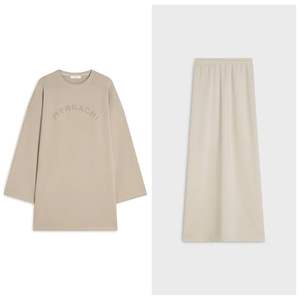 Gamis Wanita Muslim Bahan Katun Bernapas dengan Logo Bordir, Blus & Kemeja Sederhana, Rok Katun Khaki Sederhana - Product Image 5