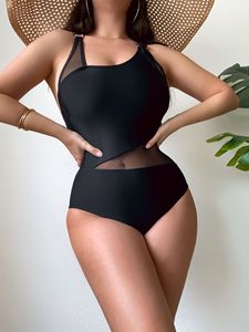 STOCK avec coussinet en <span class=keywords><strong>maille</strong></span> transparente pour femmes, maillots de bain <span class=keywords><strong>XL</strong></span>, maillot de bain une pièce pour femme - Product Image 2