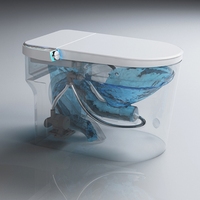 WC intelligent en céramique Health Life avec télécommande, siège chauffant, design luxueux - Nettoyage automatique pour salle de bain