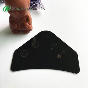 Precision Cut Toughened Black <b>Glass</b> Irregular Shape CNC Machining for Control Panel Scratch Resistant - Product Image 2