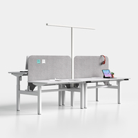 Support de bureau pour imprimante électrique pure écologique pour 4 personnes Assemblage facile Unité de rénovation de bureau assise et debout