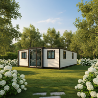 Maison conteneur extensible de 30 pieds, extérieur blanc, maison préfabriquée modulaire moderne pour habitation et projets