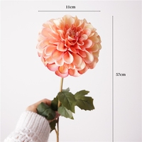Fleur de Dahlia Artificielle de Haute Qualité en Soie avec Dégradé de Couleurs, Grande Tête de Dahlia pour la Décoration d'Événements de Mariage