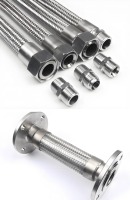 Tuyau flexible en métal tressé corrugué en acier inoxydable avec raccords filetés BSP NPT pour conduite industrielle