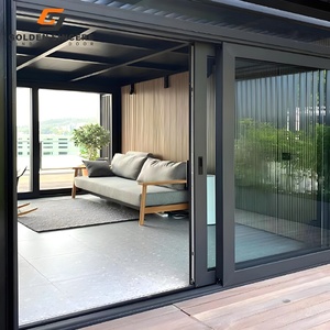 Portes coulissantes en accordéon à double vitrage pour patio/balcon Isolation thermique Cadre en alliage d'aluminium insonorisé Moustiquaire en acier inoxydable - Product Image 5