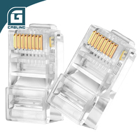 Conector Ethernet RJ45 Gcabling Cat5e Cat6 de paso, enchufe modular 8P8C UTP, inserto Cat 6 RJ45