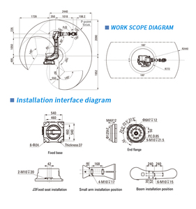 HN-10024 730kg 6軸ロボットアーム2440mm半径荷重100kg接着剤ディスペンサーロボット吸引カップロボットアーム - Product Image 4