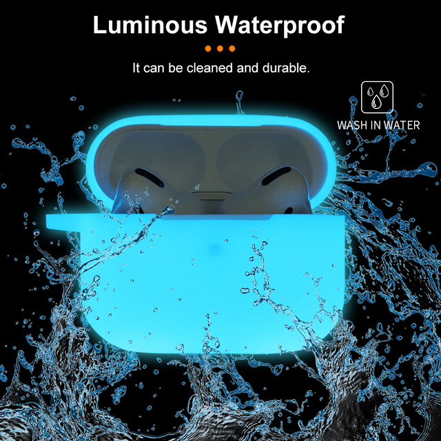 Wholesale Fashion Glowing Dark Luminous Silicone Earphone protection case for AirPods 1 2 3 Pro Shockproof case