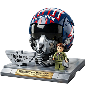 Casco de <span class=keywords><strong>Top</strong></span> <span class=keywords><strong>Gun</strong></span> <span class=keywords><strong>Maverick</strong></span>, 40.º Aniversario, Temática Deportiva, Bloques de Construcción de Plástico, Juego de Juguetes DIY, Escala 1:12, 50 Piezas - Product Image 1