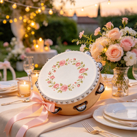 Tambourins de mariage personnalisés en gros, Pandereta en bois personnalisée, Tambours à main, Cadeaux pour invités de mariage, Faveurs de fête