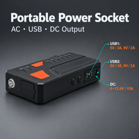 Station d'alimentation portable 66,6 Wh 100 W, alimentation 18000 mAh AC DC USB, démarreur de voiture 3000 A pour extérieur, maison, camping