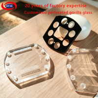 Équipement intelligent pour la maison en verre Gorilla perforé sur mesure avec traitement anti-reflet AG + polissage CNC, fabrication OEM sur mesure de formes spéciales.
