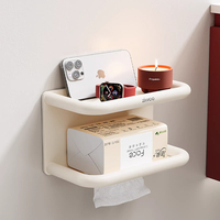 Porte-papier toilette pour salle de bain, support mural pour rouleau de papier toilette, sans perçage, rangement pour papier toilette, boîte à mouchoirs