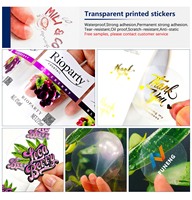 Autocollants transparents réutilisables étanches avec logo personnalisé pour bouteilles de parfum et d'eau, étiquettes transparentes brillantes imprimées sur mesure