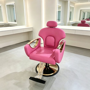 Sillón de Barbería Reclinable Rosa, en Oferta, para Salón de Belleza, Ajustable, Dorado, con Masaje, Moderno, de Fábrica - Product Image 3