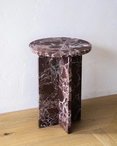 Caramel Onyx Round Side Table with Cross Legs - Natural Gemstone Luxury End <strong>Sidebed</strong> Table for Living Room &amp; Bedroom - Product Image 4