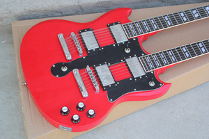 Guitarra Eléctrica Flyoung <span class=keywords><strong>de</strong></span> Doble Mástil (6 + <span class=keywords><strong>12</strong></span> <span class=keywords><strong>Cuerdas</strong></span>) Roja a Precio Económico - Product Image 2