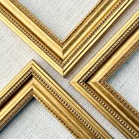 Cadre photo mural en bois artisanal de petite taille, design européen doré, écologique, personnalisé, pour peintures à l'huile et décoration murale