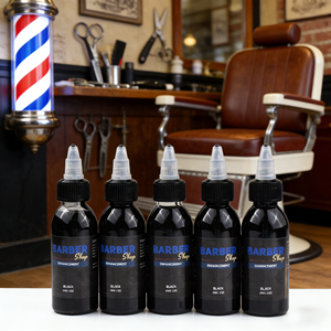 Encre de tatouage aérographe <span class=keywords><strong>Barber</strong></span> pour l'amélioration et la coloration des cheveux Noir & Brun Certifiée USA & CE 100ml/60ml Liquide - Product Image 6