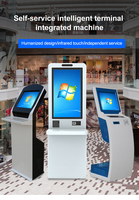 Kiosque de gestion de file d'attente pour banques, hôpitaux et administrations, avec fonction d'appel de numéro et distributeur de tickets