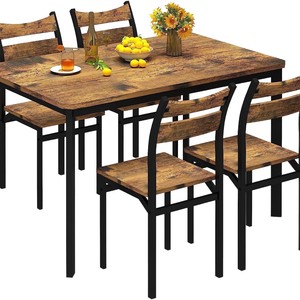 Casual retro style table and chair <b>set</b> for milk tea shops, <b>restaurants</b>, and coffee shops. Rectangular iron table and chair <b>set</b> - Product Image 5