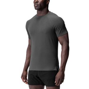 T-shirts de sport pour hommes 95% coton 5% élasthanne, vêtements de fitness de qualité supérieure, logo personnalisé imprimé, vente en gros, impression sérigraphique - Product Image 3