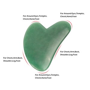 Pietra Naturale Verde di Nefrite <span class=keywords><strong>per</strong></span> <span class=keywords><strong>Massaggio</strong></span> <span class=keywords><strong>Viso</strong></span>, Cosmetica Manuale Guasha, Aventurina Verde, Giada Verde, Gua Sha in Pietra Naturale Liscia e Fredda - Product Image 4
