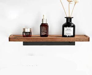 Étagère à shampoing pour salle de bain en noyer moderne-Support de <span class=keywords><strong>douche</strong></span> mural et <span class=keywords><strong>porte</strong></span>-serviettes - Product Image 3