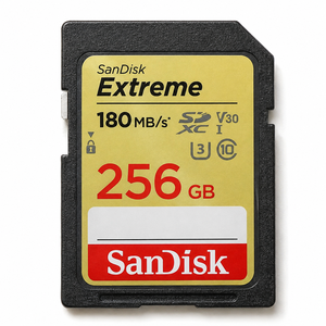 การ์ดหน่วยความจำ SanDisk Extreme SDXC UHS-I 256GB V30 U3 Class10 ความเร็ว 180MB/วินาที สำหรับกล้อง 4K - 32GB ถึง 512GB - Product Image 1