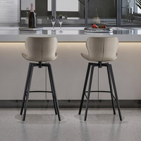 Tabouret de bar rotatif italien minimaliste de luxe léger, cadre en acier au carbone, hauteur réglable, montage facile pour usage domestique