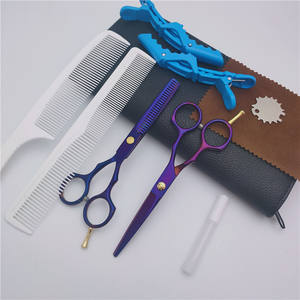 Ciseaux de coiffure colorés 17 pouces, ciseaux à effiler, ciseaux plats, ensemble d'outils de coiffure en métal durable pour salon de beauté - Product Image 3