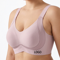 Sujetador sin costuras de malla perforada SHANGBINI, talla grande, copas moldeadas sin aros, borde adherido, banda en V, bralette cómodo
