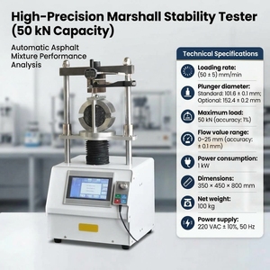 Appareil de mesure de la stabilité Marshall entièrement automatique |   Testeur professionnel de compactage et de résistance de l'asphalte pour les laboratoires de génie civil - Product Image 2