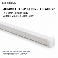 NEXCELL 24V Lampu LED Neon Flex Silikon 14x6mm 14W/m IP65 CRI90 Linear Light 4000K