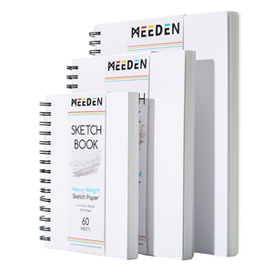 9x12 Hard Cover Sketch Book - Top Spiral Bound, 100 Sheets 68lb/100gsm Paper, Acid-Free Drawing Pad - View #8