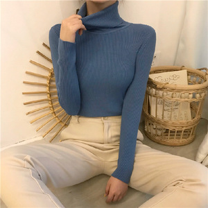 Solid Color <b>Turtleneck</b> Knit <b>Sweater</b> One Size Fits All Women's Autumn Winter Base Layer Japanese Korean Leisure Style - Product Image 4
