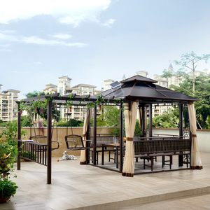 Pergola <span class=keywords><strong>de</strong></span> <span class=keywords><strong>jardin</strong></span>, gazebo, pavillon, auvent <span class=keywords><strong>de</strong></span> terrasse extérieur, <span class=keywords><strong>abri</strong></span> <span class=keywords><strong>de</strong></span> pluie, treillis pour vigne, <span class=keywords><strong>abri</strong></span> <span class=keywords><strong>de</strong></span> toit pour <span class=keywords><strong>jardin</strong></span>, villa, terrasse - Product Image 1