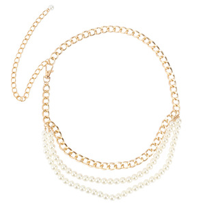 Chaîne de taille multicouche minimaliste en perles, style européen et américain, ornement de corps rétro hip-hop, style urbain - Product Image 2