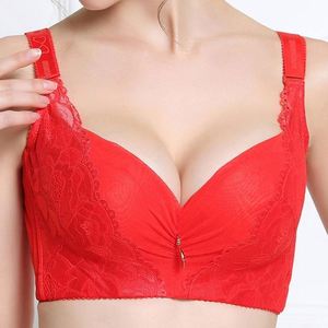 Sujetador sexy para mujer, Sujetador push up de copa C D E de talla grande, ropa interior de ajuste lateral 85 90 95 100 105 Sujetador con relleno floral 3/4 Copa Bh - Product Image 3