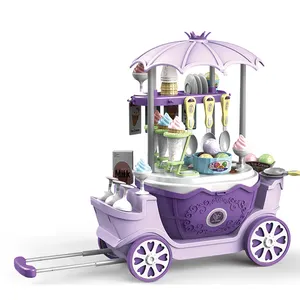 69PCS DIY 4 In 1 Ice Cream Cart Toys Educational Role Play Toys For Children