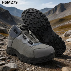 LXG, <span class=keywords><strong>Botas</strong></span> de Combate Hua Singh Verdes/Gris/Negras Populares de Papúa Nueva Guinea con Diseño de Cordones Dentados y Bloqueo para Senderismo, Modelo HSM340 - Product Image 4