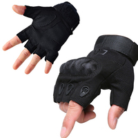 Gants tactiques mi-doigts de haute qualité pour usage extérieur, en microfibre, unisexe
