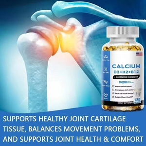 Suplementos de Salud Ósea y Articular Sin Gluten, Sin OMG, con Calcio, Vitamina D3, K2, B12 y Glucosamina en Cápsulas Blandas para Adultos, Multivitamínico - Product Image 5