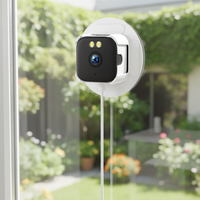 Caméra WiFi adhésive pour fenêtre, 2K Full HD, surveillance intérieure/extérieure pour bébé/animal, vision nocturne couleur, détection de mouvement, audio bidirectionnel