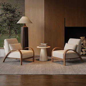 वाबी-साबी और मध्य शताब्दी की आधुनिक अवकाश कुर्सी, एकल सोफे की कुर्सी, न्यूनतम नारकीय अपार्टमेंट लाइट लक्जरी एकल आराम कुर्सी - Product Image 1