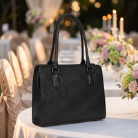 Tas Tote Wanita Kulit Sapi Asli Custom Grosir dengan Gagang Kontras, Kapasitas Besar, untuk Kantor, Perjalanan, dan Belanja