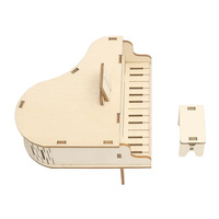 Kit de puzzle en bois 3D éducatif précoce en gros, kit de boîte à musique de piano à faire soi-même, kit d'artisanat créatif pour filles, cadeaux de Noël